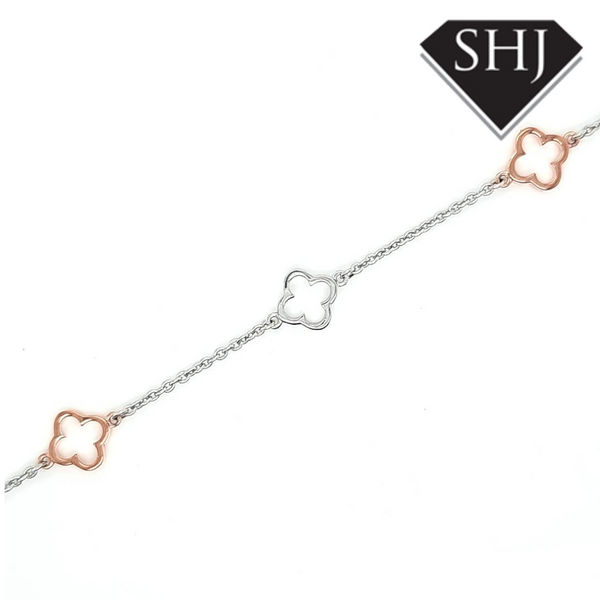 Silver/Rose Gold Flower Bracelet