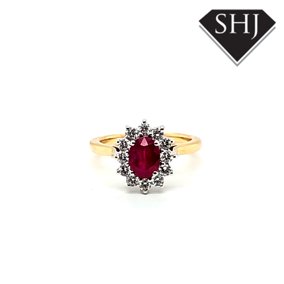 Appro 18ct Yellow Gold/White Gold Oval Ruby Ring