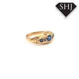 18ct Yellow Gold Sapphire & Diamond 5 Stone Ring