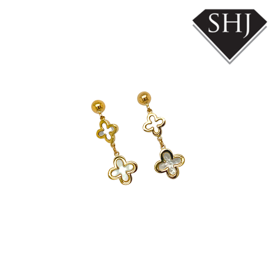 9ct Yellow Gold MOP Drop Earrings