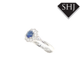 Platinum Diamond and Sapphire Ring