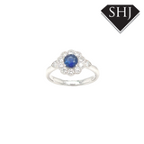 Platinum Diamond and Sapphire Ring