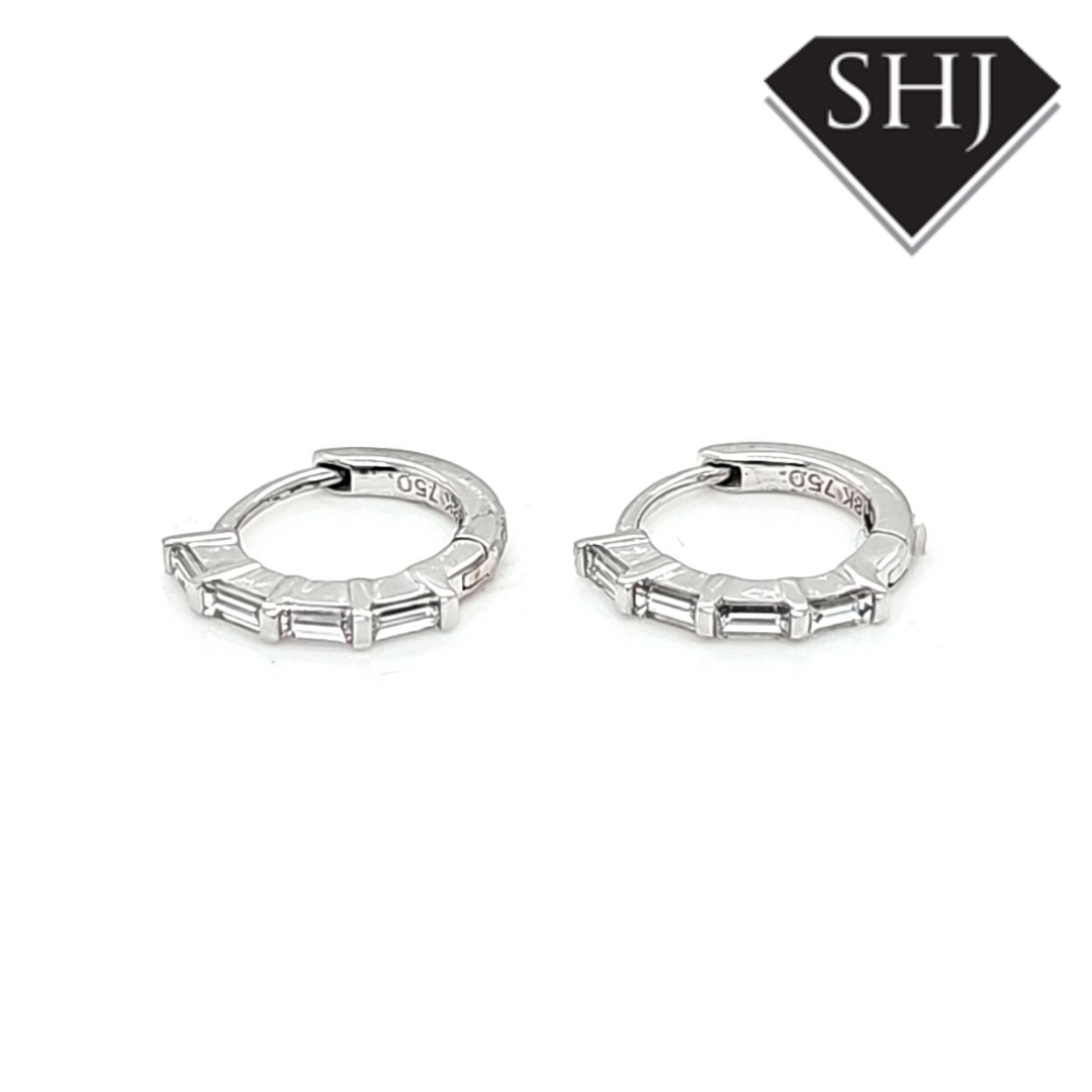 18ct White Gold Diamond Hoops 0.28ct