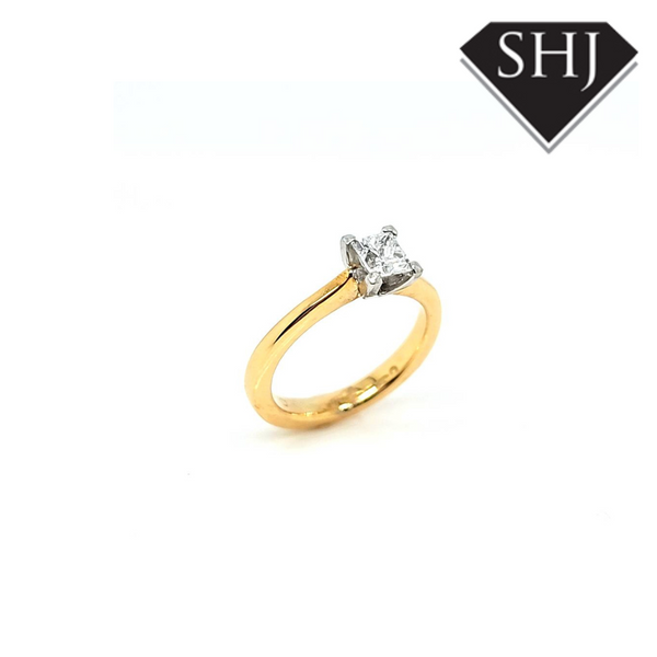 18ct Yellow Gold Princess Cut Diamond Ring 0.40ct