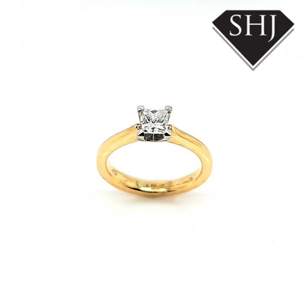 18ct Yellow Gold Princess Cut Diamond Ring 0.40ct