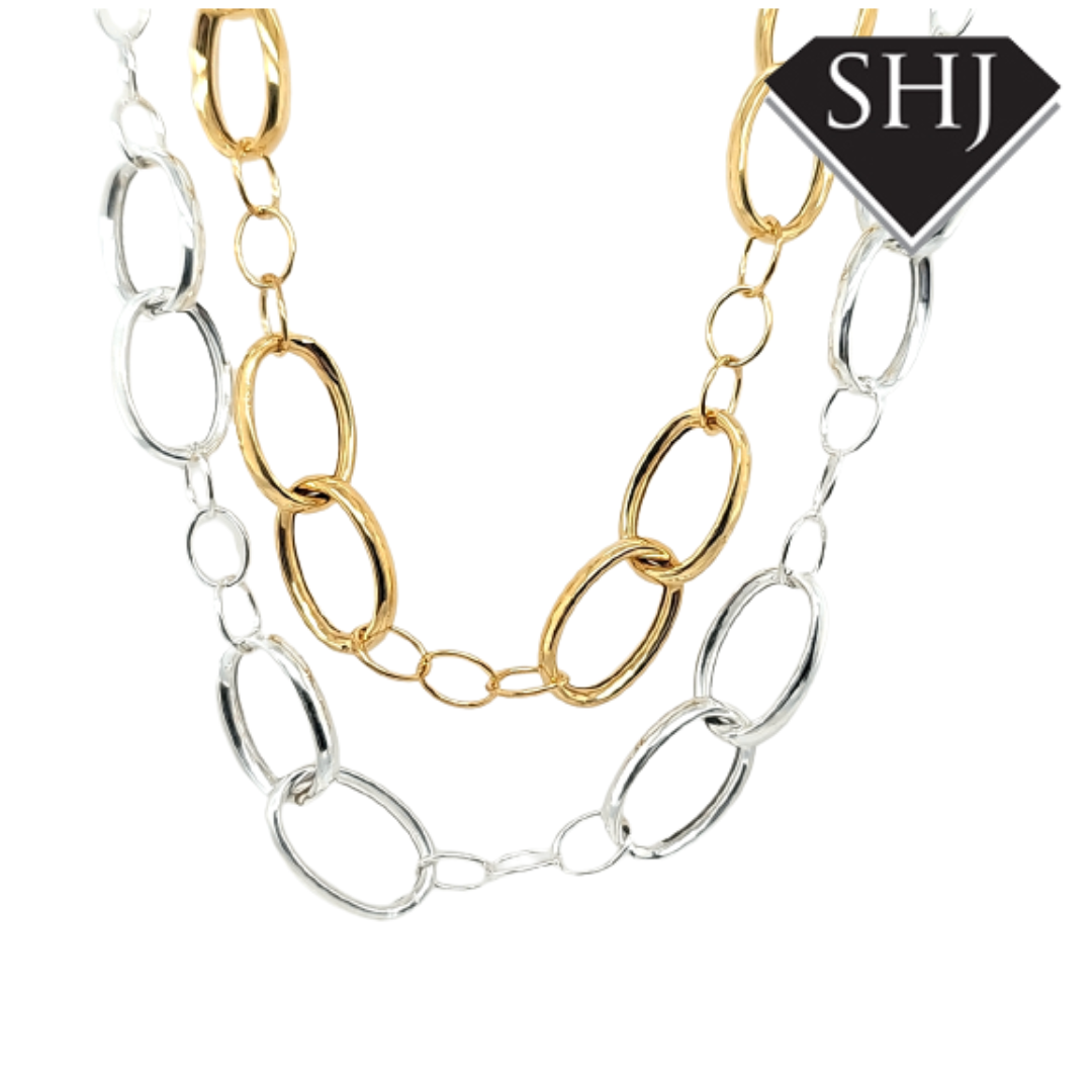 Bracini Silver Gold Plated Necklace