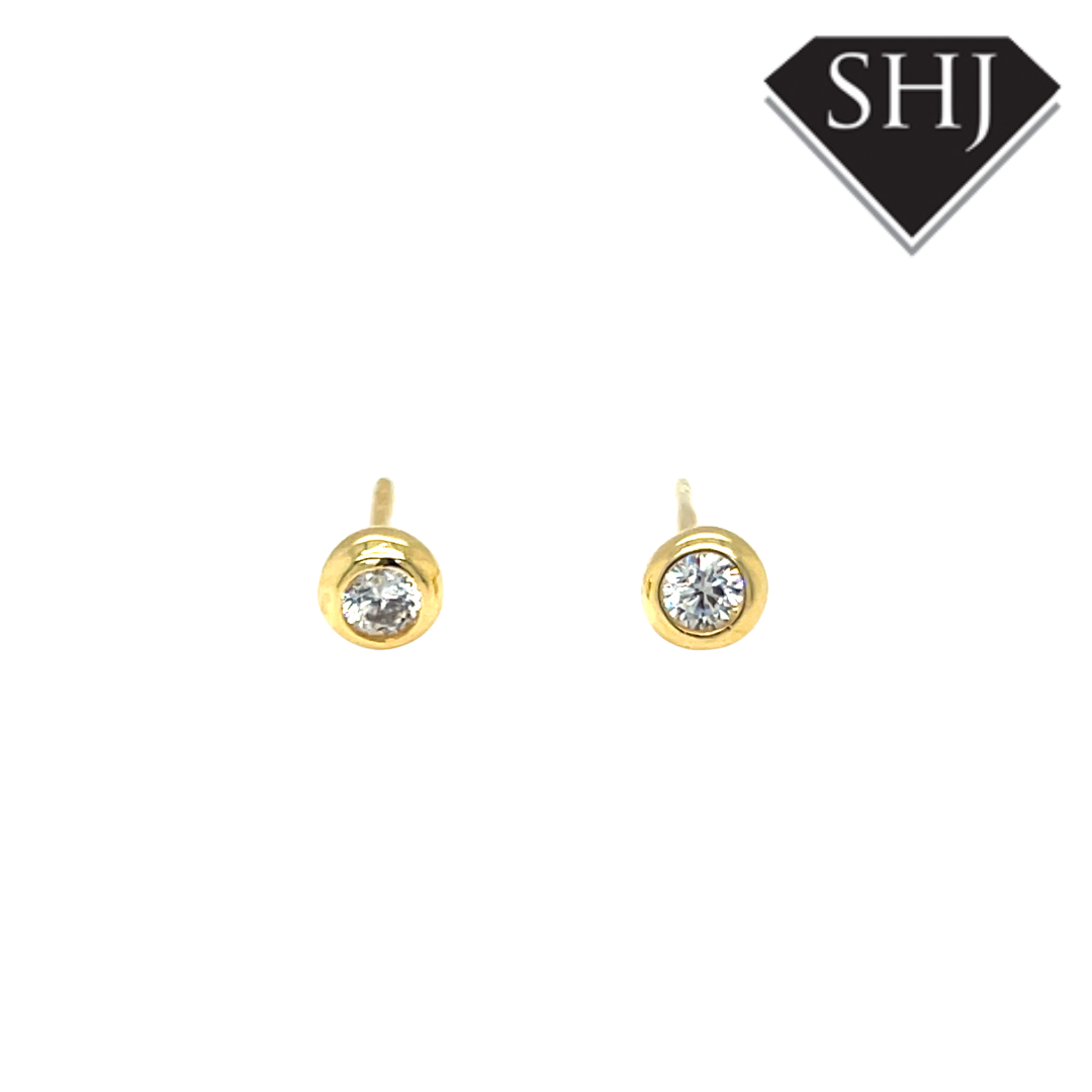 Silver Gold Plated CZ Earrings