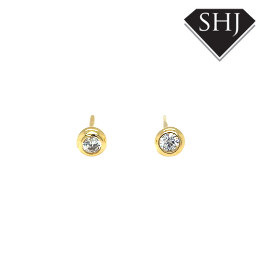 Silver Gold Plated CZ Earrings