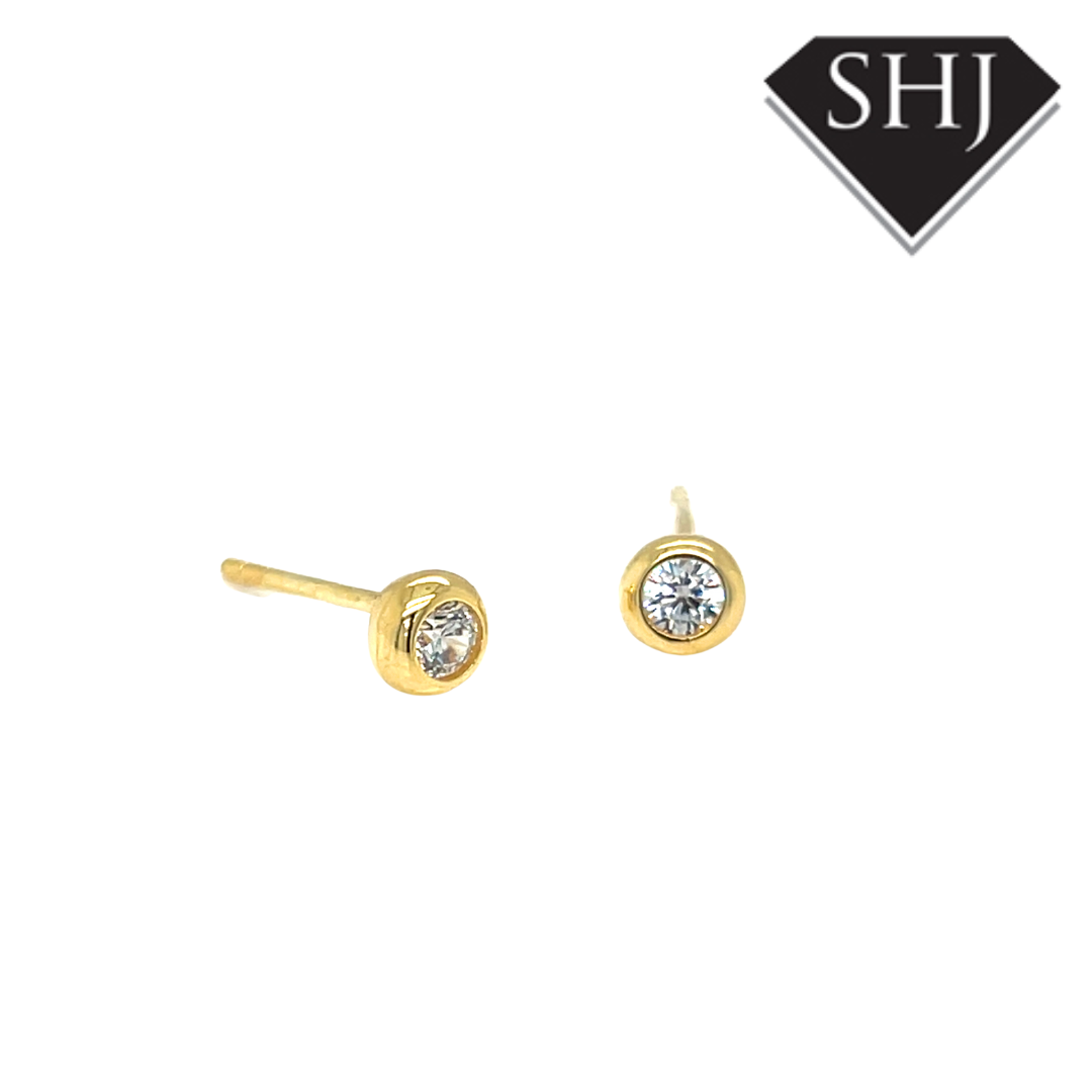 Silver Gold Plated CZ Earrings
