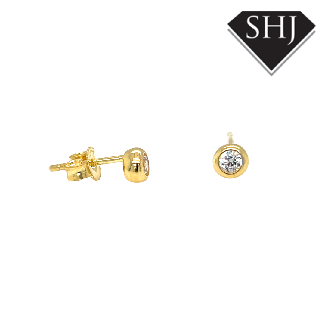 Silver Gold Plated CZ Earrings