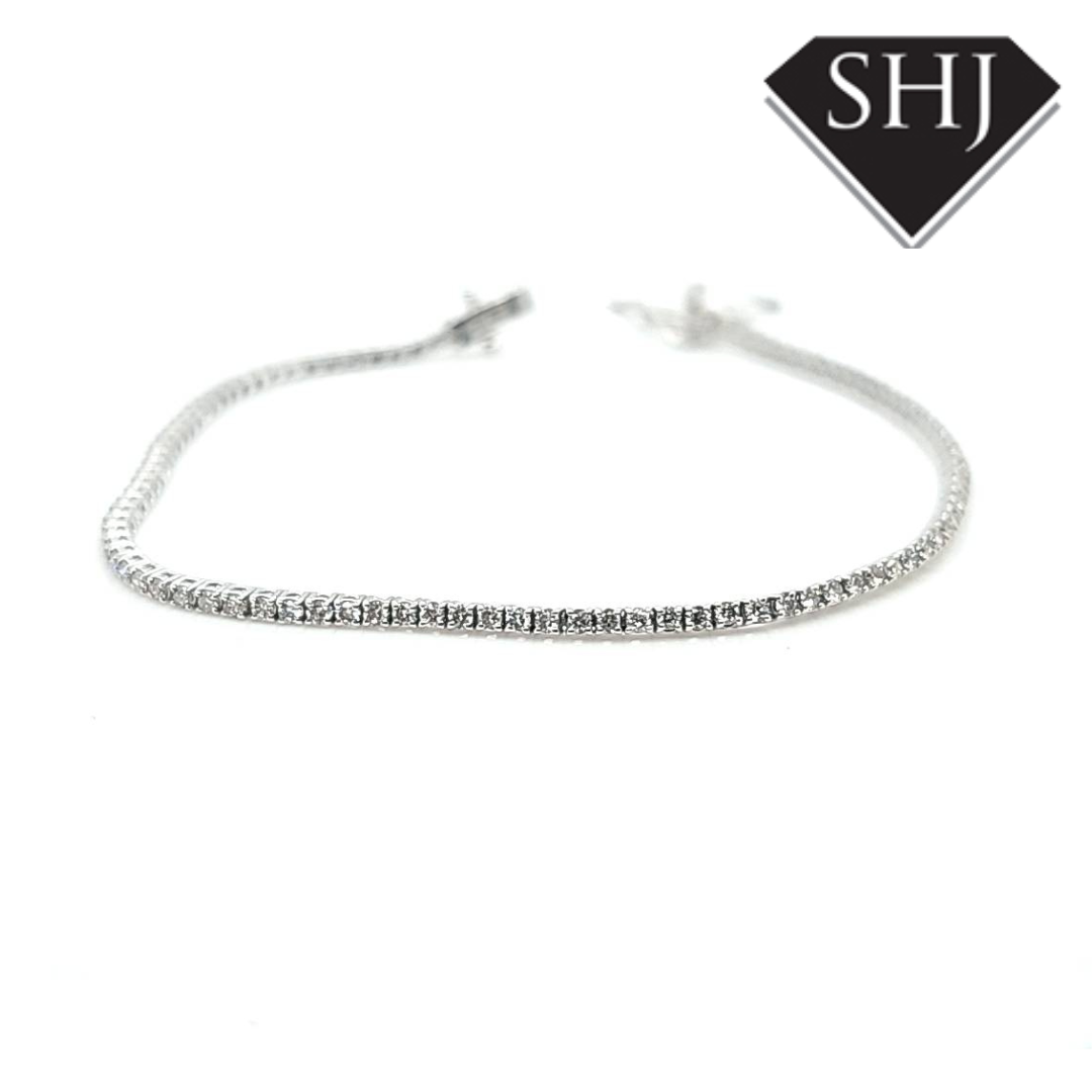 18ct White Gold Diamond Bracelet 1.31ct