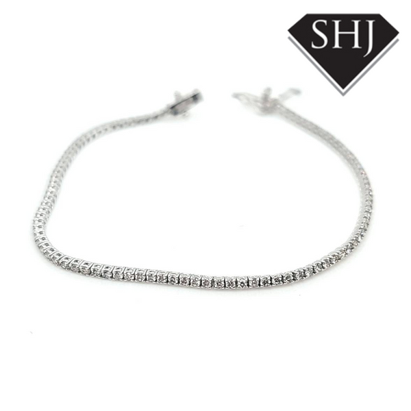 18ct White Gold Diamond Bracelet 1.31ct