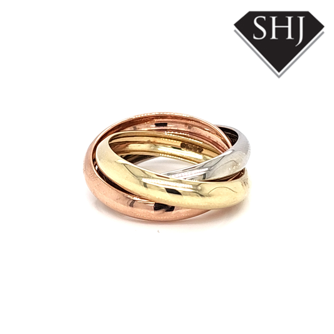 9ct Tri Gold Russian Wedding Ring