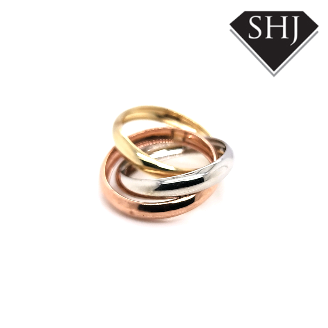 9ct Tri Gold Russian Wedding Ring