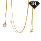 Silver Gold Plated Rose Quartz Necklace
