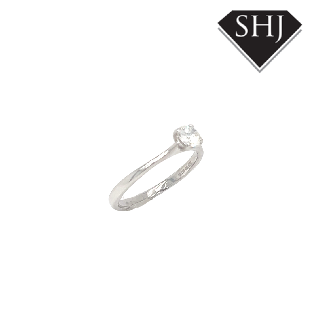 18ct White Gold Single Stone 0.42ct F SI2 Diamond Ring