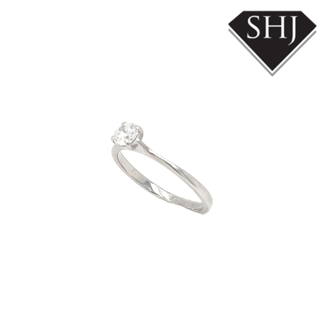 18ct White Gold Single Stone 0.42ct F SI2 Diamond Ring