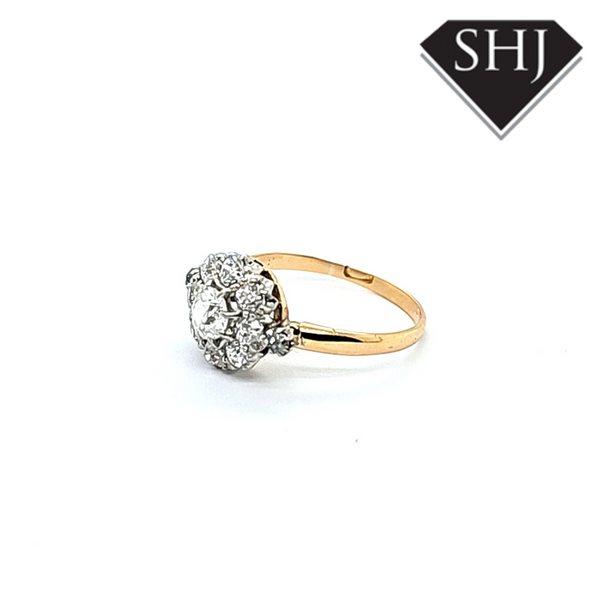 18ct Yellow Gold/White Gold Diamond Cluster Ring