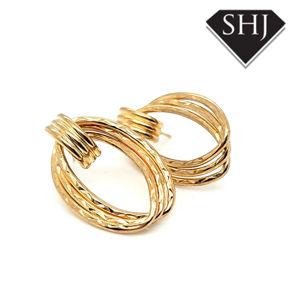 9ct Yellow Gold Triple Hoop Earrings