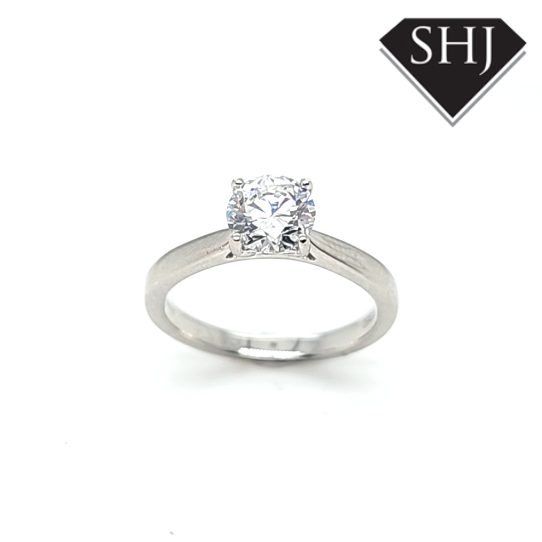 Lab Created White Gold Diamond Round 1.01ct EVS