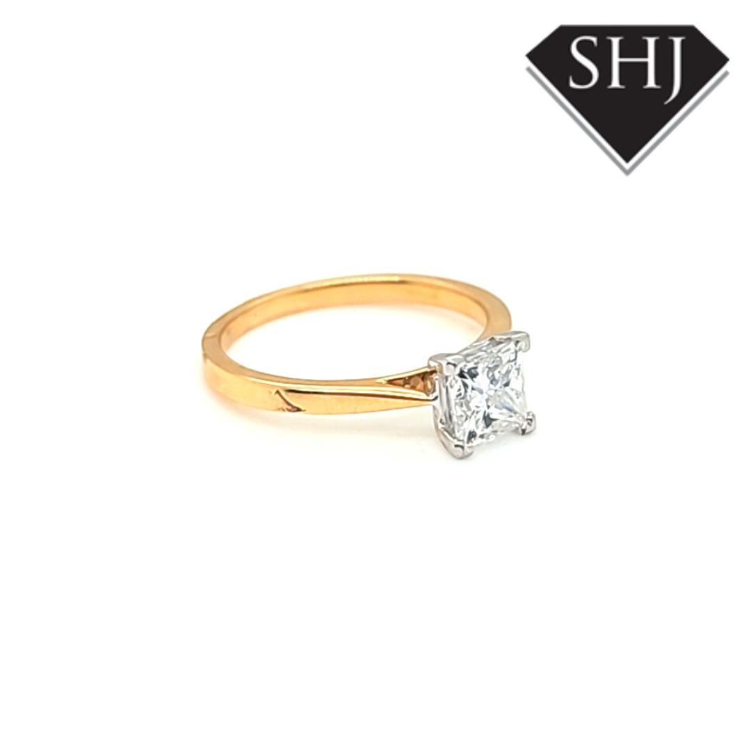 Lab Created Yellow Gold Princess Cut 1ct