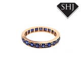 9ct Yellow Gold Sapphire Full Hoop Ring