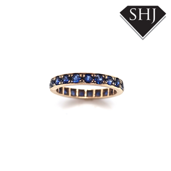 9ct Yellow Gold Sapphire Full Hoop Ring