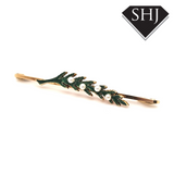 15ct Yellow Gold Pearl Fern Brooch