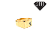 9ct Yellow Gold Diamond Signature Ring