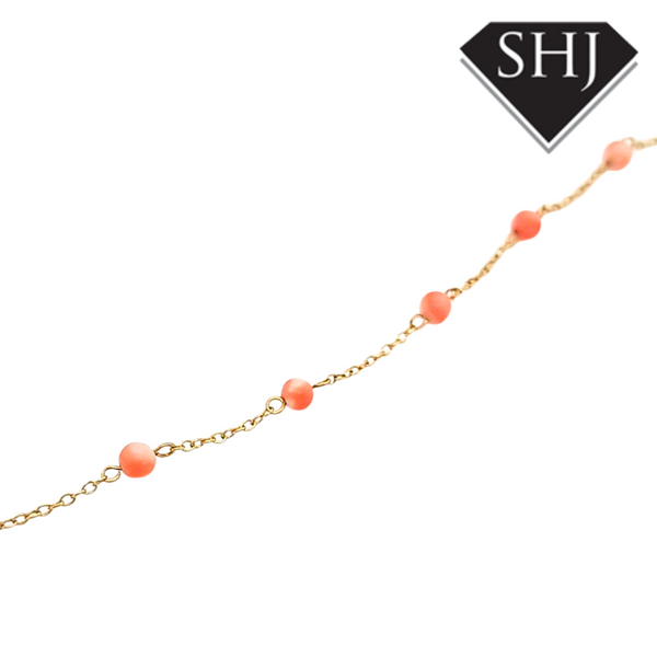 18ct Yellow Gold Coral Bracelet