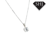 18ct White Gold Lab Created Diamond Pendant