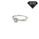 9ct White Gold Halo Ring 0.20ct