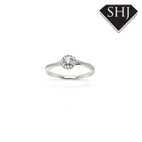 9ct White Gold Halo Ring 0.20ct