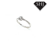 9ct White Gold Halo Ring 0.20ct