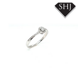 9ct White Gold Halo Ring 0.20ct