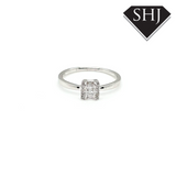 9ct White Gold Diamond Cluster Ring