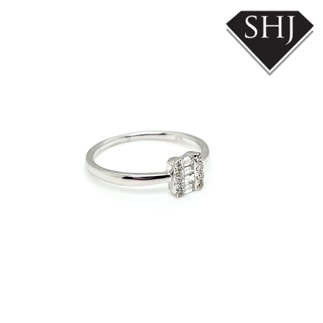 9ct White Gold Diamond Cluster Ring