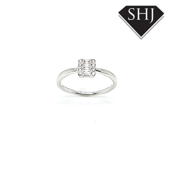 9ct White Gold Diamond Cluster Ring