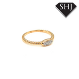 9ct Yellow Gold Oblong Cluster Ring