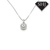 9ct White Gold Diamond Cluster Pendant