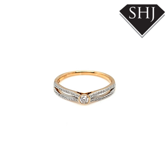 9ct Yellow Gold/ White Gold 0.20ct Diamond Ring