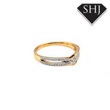 9ct Yellow Gold/White Gold Diamond Cluster Ring
