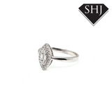 9ct White Gold Marquise Shaped Ring