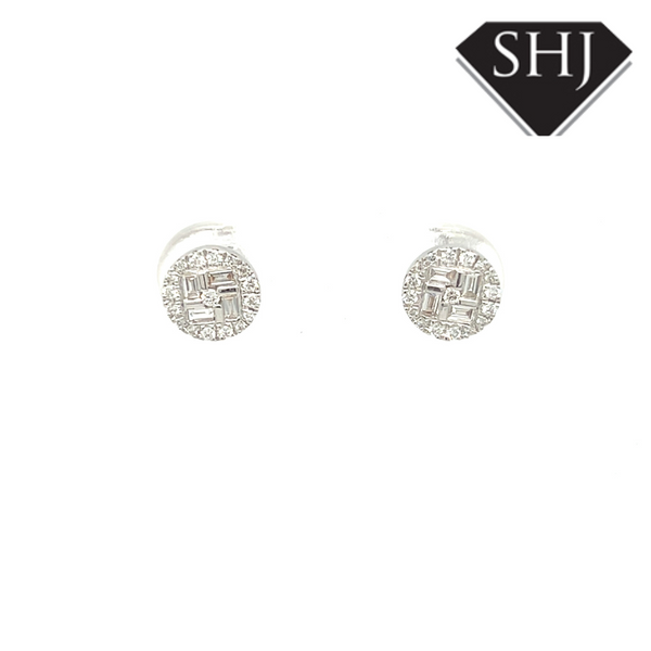 9ct White Gold Diamond Earrings 0.28ct