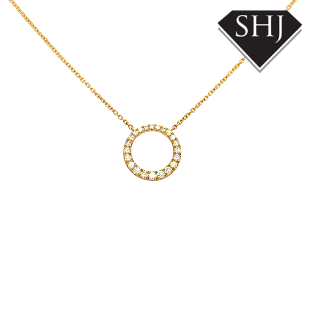 9ct White Gold 0.33ct Diamond Circle Pendant