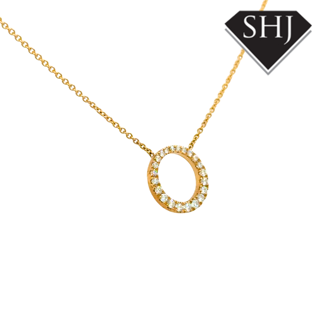 9ct White Gold 0.33ct Diamond Circle Pendant