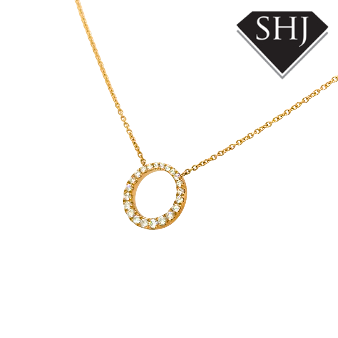 9ct White Gold 0.33ct Diamond Circle Pendant