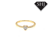 9ct Yellow Gold Heart Shaped Diamond Ring