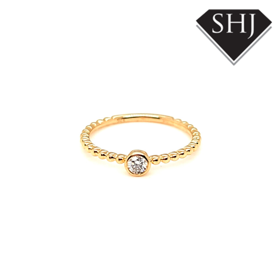 9ct Yellow Gold Diamond Single Stone Ring