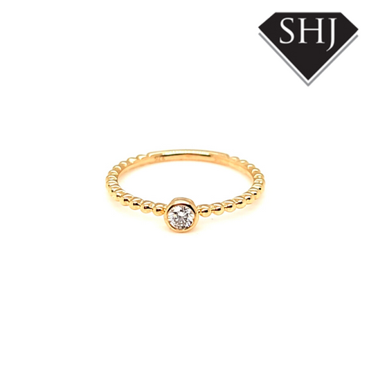 9ct Yellow Gold Diamond Single Stone Ring